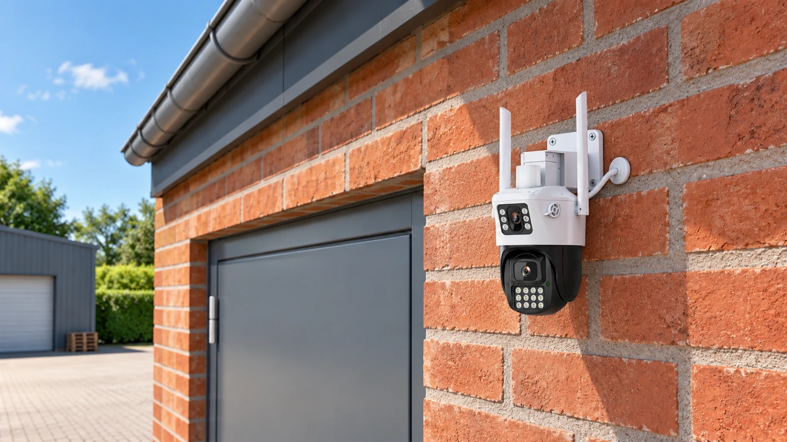 DanGear Q07 B05 – produktbeskrivelse 1600 × 900 DanGear kamera med dobbelt linse monteret ved et værksted