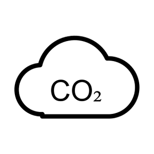 Sort konturikon for co2-visning