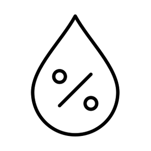 Fugtstyring – funktionsikon Fugtstyring – sort funktionsikon.