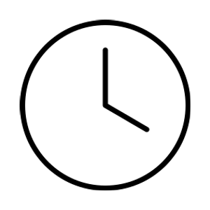 Tidsstyring – funktionsikon Tidsstyring – sort funktionsikon.